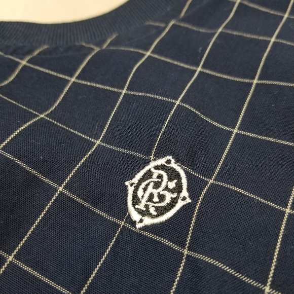 VTG 90's 00's Golf Reversible Tan / Navy Blue Chec - Picture 6 of 10